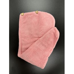 Turban do włosów - ręcznik różowy z mikrofibry