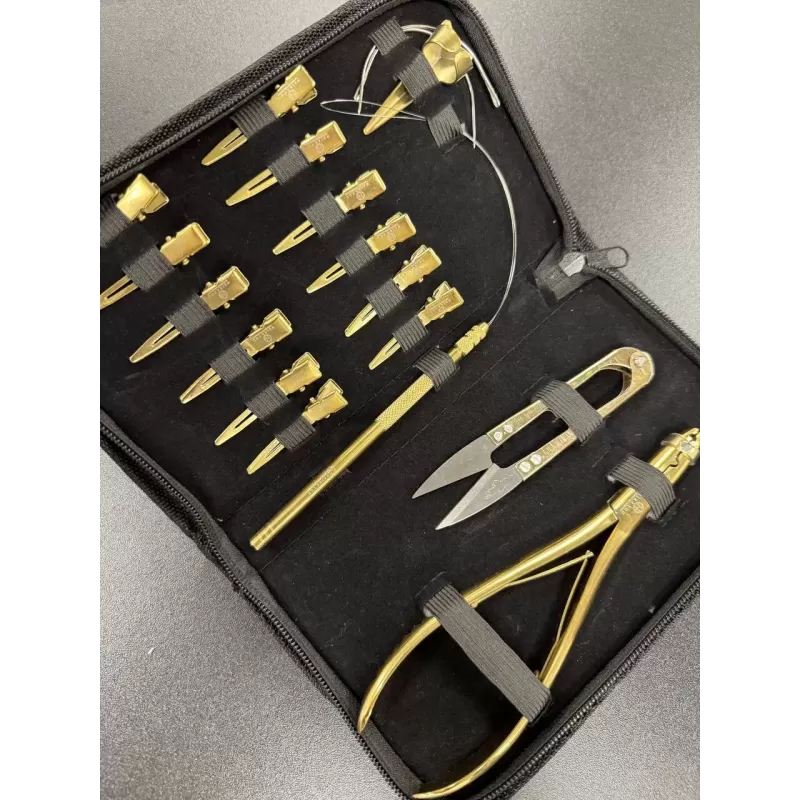 Premium Black & Gold Tissage/Sew-In Weft Kit