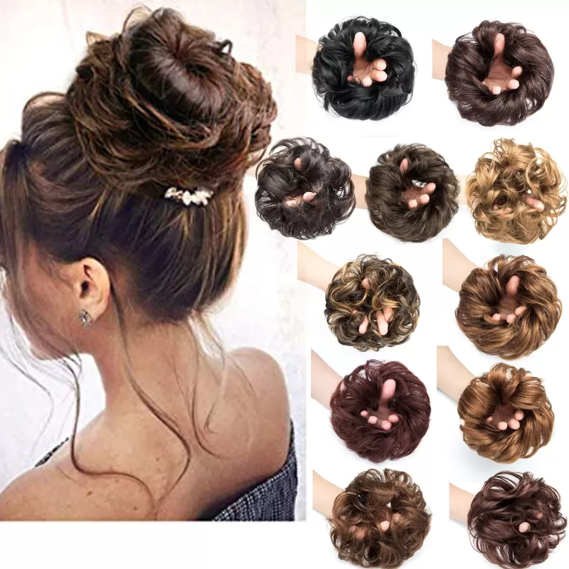 Natural Hair Bun Scrunchie 12 Medium Golden Blonde
