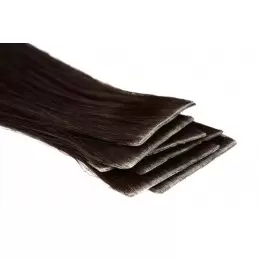 1b bardzo ciemny brąz Włosy na taśmie silikonwej 50cm skin weft TAPE ON