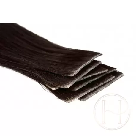 1b bardzo ciemny brąz Włosy na taśmie silikonwej 50cm skin weft TAPE ON