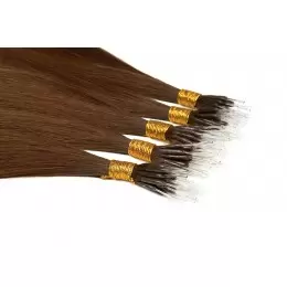 6 jasny brąz 50cm GoldLine MIKRORINGI 20szt. REMY