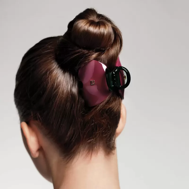 BALMAIN Imperial Velvet Burgundy Hair Clip