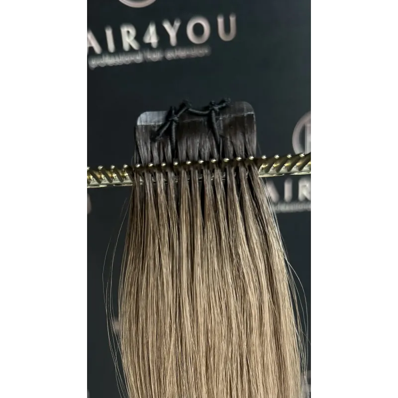 1b/5 Espresso 50cm SLIM TAPE ON 3cm GoldLine WAVE Wavy Hair