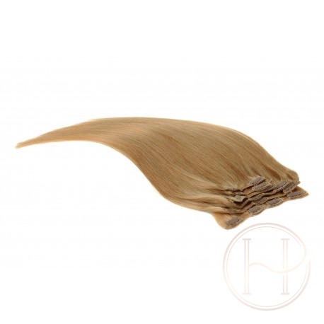 18 średni naturalny blond 50CM CLIP IN GOLDLINE 120G