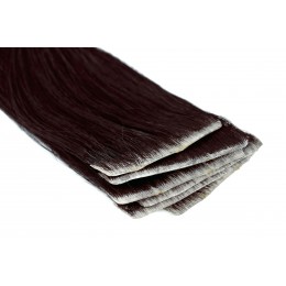 1b bardzo ciemny brąz Włosy na taśmie silikonwej 50cm skin weft TAPE ON
