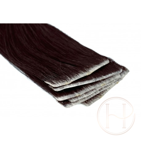 1b bardzo ciemny brąz Włosy na taśmie silikonwej 50cm skin weft TAPE ON