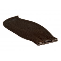 1b bardzo ciemny brąz Włosy na taśmie silikonwej 50cm skin weft TAPE ON
