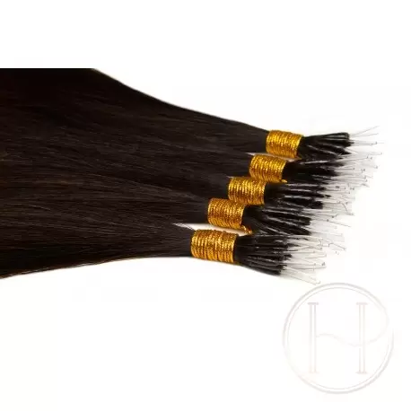 1b bardzo ciemny brąz 50cm GoldLine MIKRORINGI 20szt. REMY